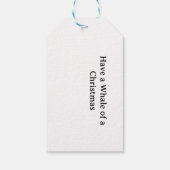 Blauwe Walvis Kousenstopper Kerstvreugde Cadeaulabel (Achterkant)