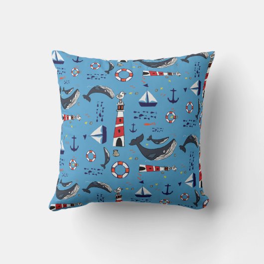Blauwe walvis kussen (Achterkant)