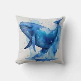 Blauwe walvis kussen