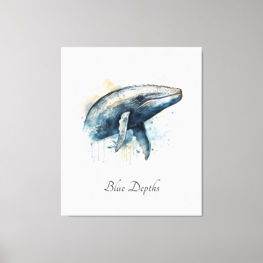 Blauwe Walvis Kust Muur Decor Canvas Afdruk (Voorkant)