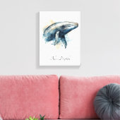 Blauwe Walvis Kust Muur Decor Canvas Afdruk (Insitu (Woonkamer))
