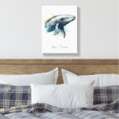 Blauwe Walvis Kust Muur Decor Canvas Afdruk (Insitu (Slaapkamer))