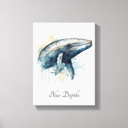 Blauwe Walvis Kust Muur Decor Canvas Afdruk (Voorkant)