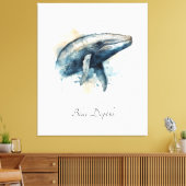 Blauwe Walvis Kust Muur Decor Canvas Afdruk (Insitu (Woonkamer))