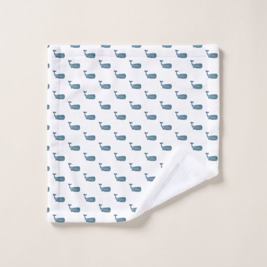 Blauwe walvis Kustbak voor handdoekjes Bad Handdoek (Wasdoekje)