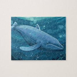 Blauwe walvis legpuzzel