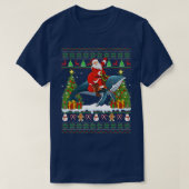 Blauwe walvis Lover Ugly Santa Riding Blue Whale C T-shirt (Design voorkant)