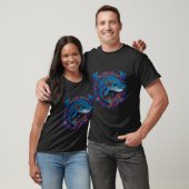 Blauwe walvis Mandala stijl Graphic T-shirt (Unisex)