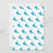 Blauwe walvis marine typografie baby jongen douche kaart (Achterkant)