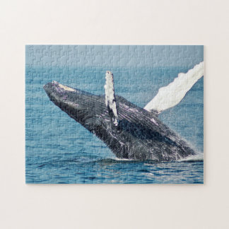 Blauwe walvis met foto Puzzle Legpuzzel