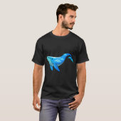 Blauwe walvis met wolken t-shirt (Voorkant volledig)