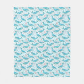 Blauwe walvis Nautical Ocean Beach House Cute Zee Fleece Deken (Voorkant)