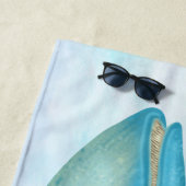 Blauwe walvis Nautical Ocean Beach Time Aangepaste Strandlaken (In situ)