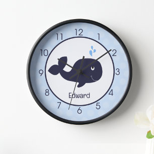 Blauwe walvis Nautical Ocean Nursery Kinder Wall