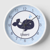 Blauwe walvis Nautical Ocean Nursery Kinder Wall (Voorkant)