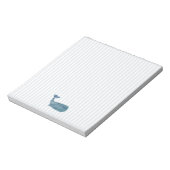 Blauwe walvis Nautical Stripe Notitieblok (Linkerzijde)