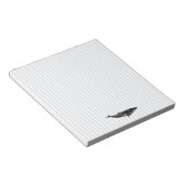 Blauwe walvis Nautical Stripe Notitieblok (Schuin)