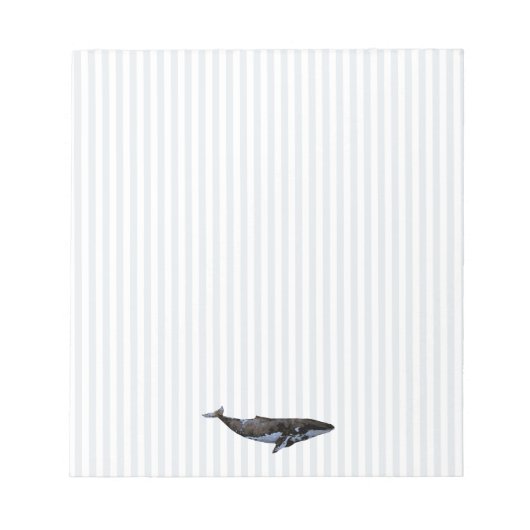 Blauwe walvis Nautical Stripe Notitieblok (Voorkant)