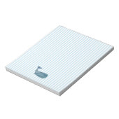 Blauwe walvis nautische blauwe streep Preppy Notitieblok (Linkerzijde)