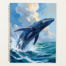Blauwe Walvis | Oceaan Zee Dier Aquarel