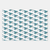 Blauwe walvis Ocean Kinder Pattern Inpakpapier Vel (Voorkant 2)
