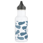Blauwe Walvis Patroon Kinderen Naam Waterfles (Links)