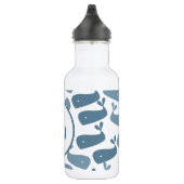 Blauwe Walvis Patroon Kinderen Naam Waterfles (Rechts)