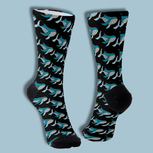 Blauwe Walvis Patroon Sokken