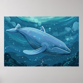 Blauwe walvis poster