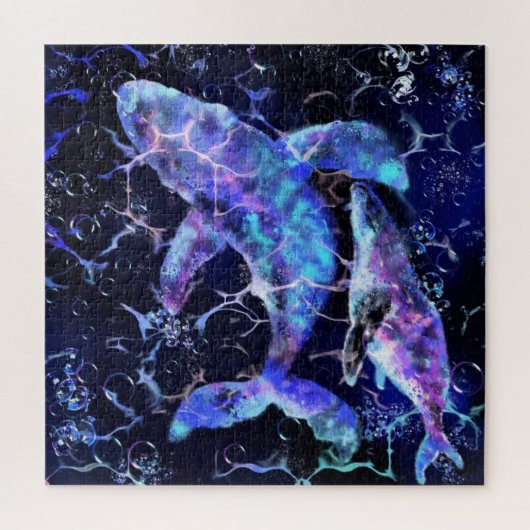 Blauwe walvis - Puitje Legpuzzel (Verticaal)