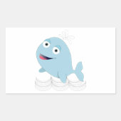 Blauwe walvis rechthoekige sticker (Voorkant)