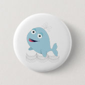 Blauwe walvis ronde button 5,7 cm (Voorkant)