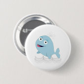 Blauwe walvis ronde button 5,7 cm (Voorkant /achterkant)