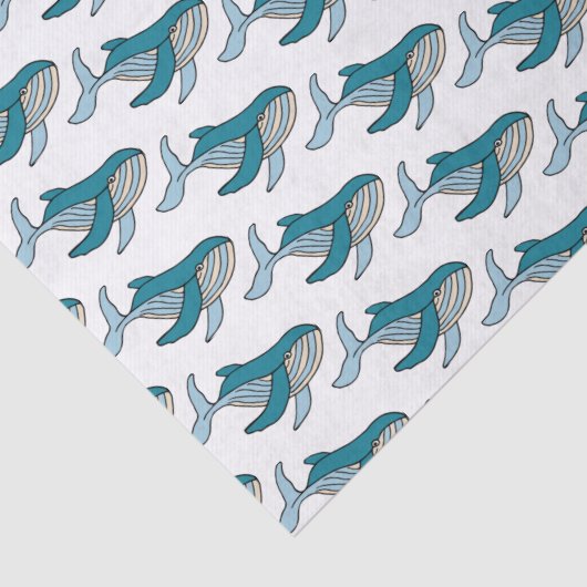 Blauwe walvis, schattig kinder patroon tissuepapier (Detail)