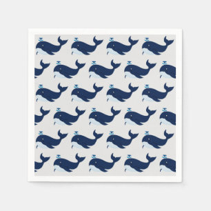 Blauwe walvis servet