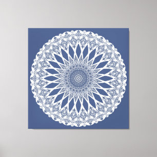 Blauwe walvis Shark Tristyns Mandala Canvas Afdruk