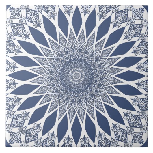 Blauwe walvis Shark Tristyns Mandala Tegeltje (Voorkant)