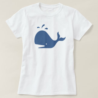 Blauwe walvis Silhouette Minimalist Graphic T-Shir T-shirt