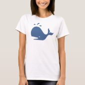Blauwe walvis Silhouette Minimalist Graphic T-Shir T-shirt (Voorkant)