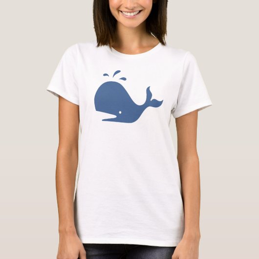 Blauwe walvis Silhouette Minimalist Graphic T-Shir T-shirt (Voorkant)