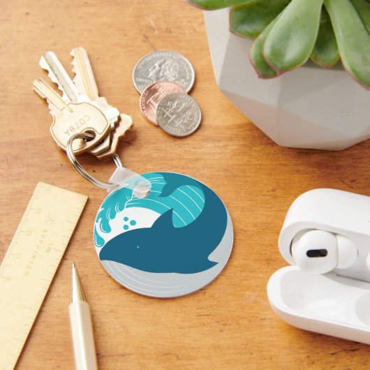 Blauwe walvis sleutelhanger (Bureau)