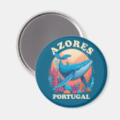 Blauwe walvis spotten in Azoren Magneet (Voorkant / Achterkant)