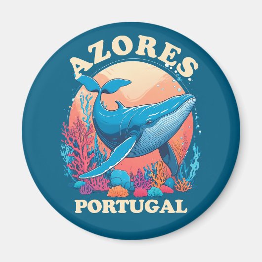 Blauwe walvis spotten in Azoren Magneet (Voorkant)