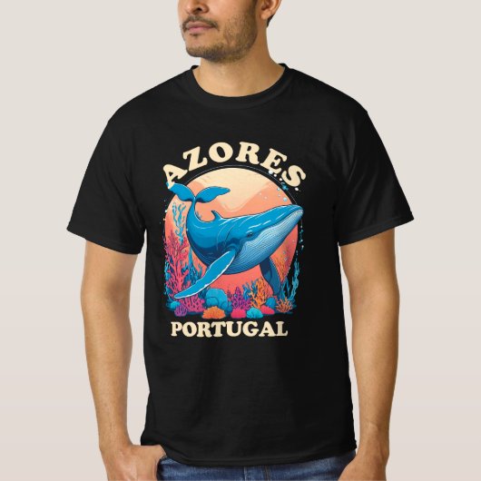 Blauwe Walvis Spotten in Azoren T-shirt (Voorkant)