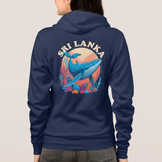 Blauwe walvis spotten in Sri Lanka Hoodie (Achterkant)
