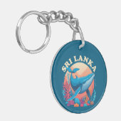 Blauwe walvis spotten in Sri Lanka Sleutelhanger (Voorkant Links)