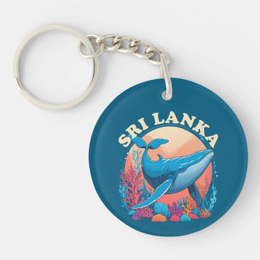 Blauwe walvis spotten in Sri Lanka Sleutelhanger (Voorkant)