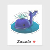 Blauwe walvis sticker (Vel)
