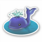 Blauwe walvis sticker (Voorkant)
