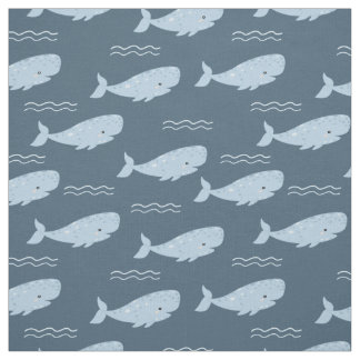 Blauwe walvis stof